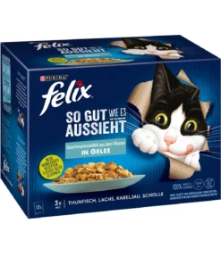 PURINA felix® Nassfutter für Katzen So gut wie es aussieht Geschmacksvielfalt aus dem Wasser