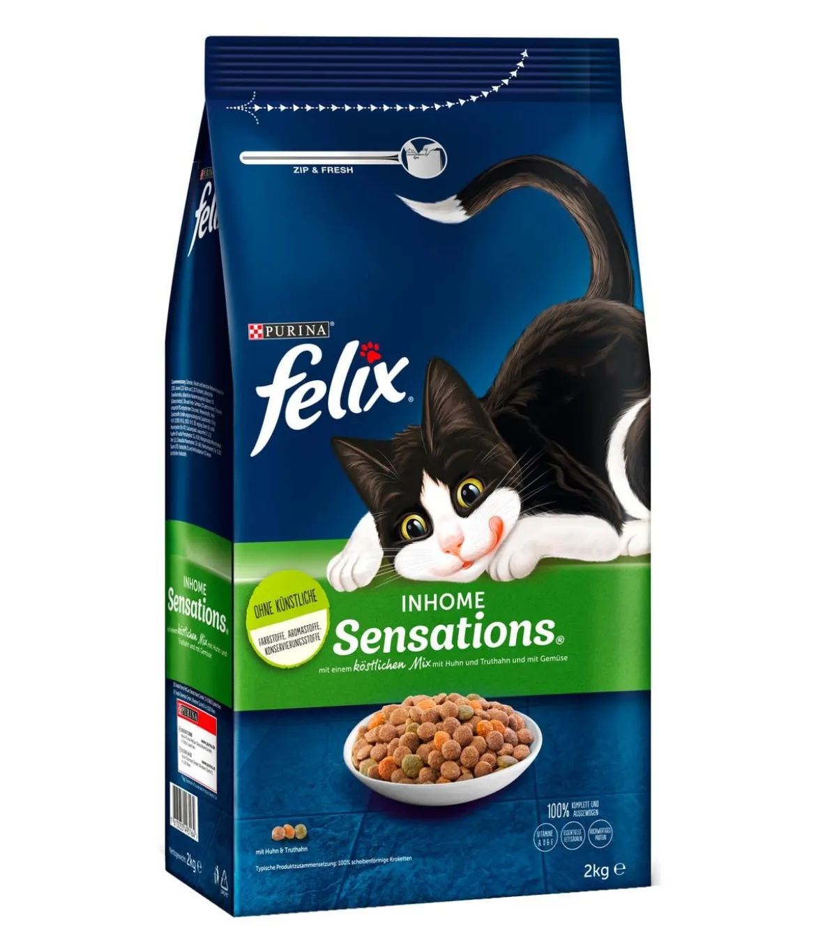 PURINA felix® Trockenfutter für Katzen Inhome Sensations, 2 kg