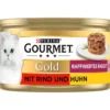 PURINA GOURMET™ Gold Nassfutter für Katzen Raffiniertes Ragout Duetto Adult, Rind & Huhn, 12 x 85 g