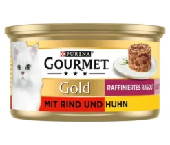 PURINA GOURMET™ Gold Nassfutter für Katzen Raffiniertes Ragout Duetto Adult, Rind & Huhn, 12 x 85 g