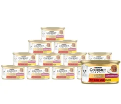 PURINA GOURMET™ Gold Nassfutter für Katzen Raffiniertes Ragout Duetto Adult, Rind & Huhn, 12 x 85 g