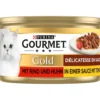 PURINA GOURMET™ Gold Nassfutter für Katzen Délicatesse en Sauce Adult, Rind & Huhn, 12 x 85 g