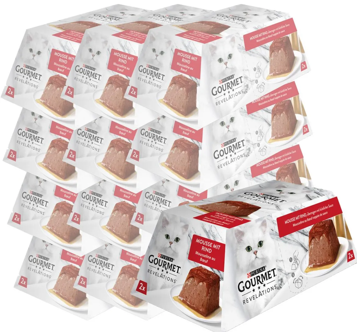 PURINA GOURMET™ Nassfutter Revelations Mousse in Sauce, 12 x 2x57 g