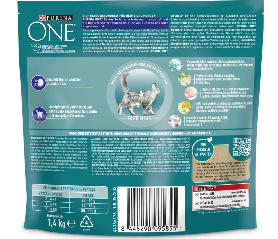 PURINA ONE® Trockenfutter für Katzen Senior 7+, Huhn