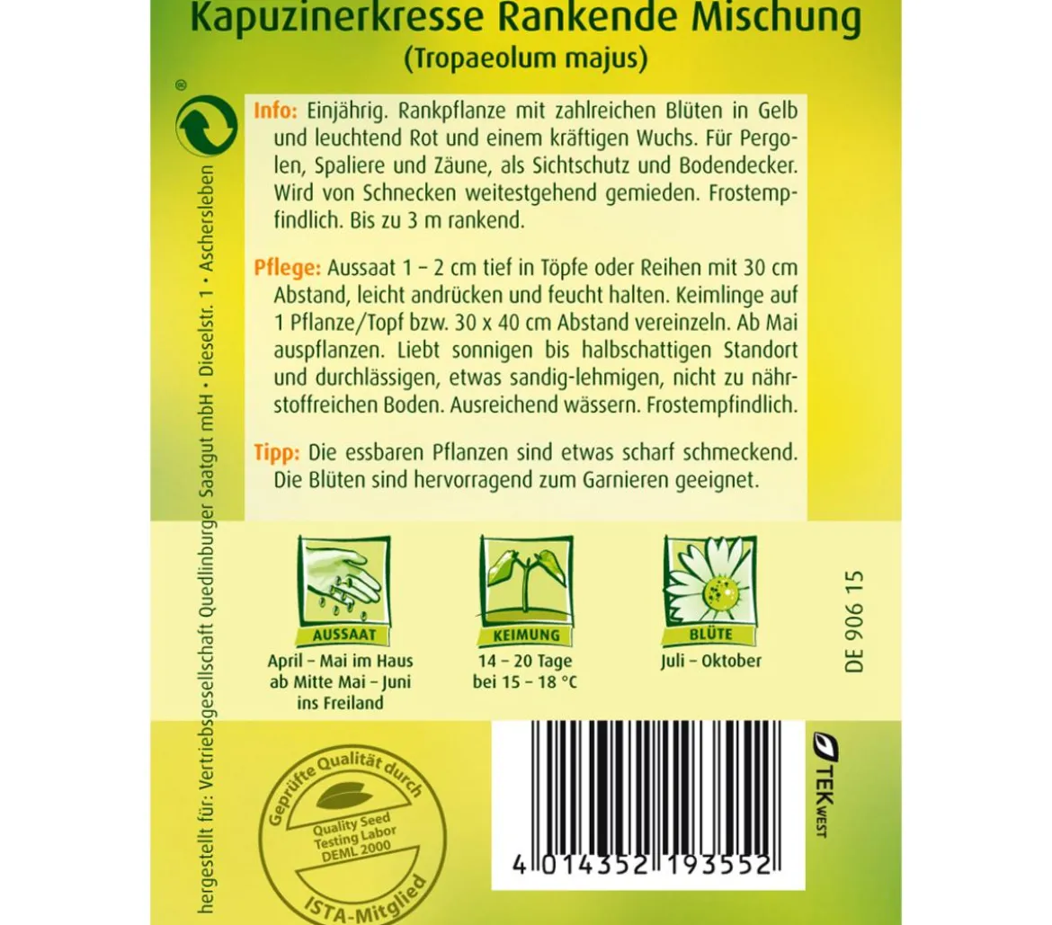 Quedlinburger Samen Kapuzinerkresse 'Rankende Mischung'