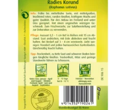 Quedlinburger Samen Radies 'Korund'