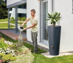 4rain Regenspeicher Vaso 2in1, 220 l, ca. Ø58/H120 cm