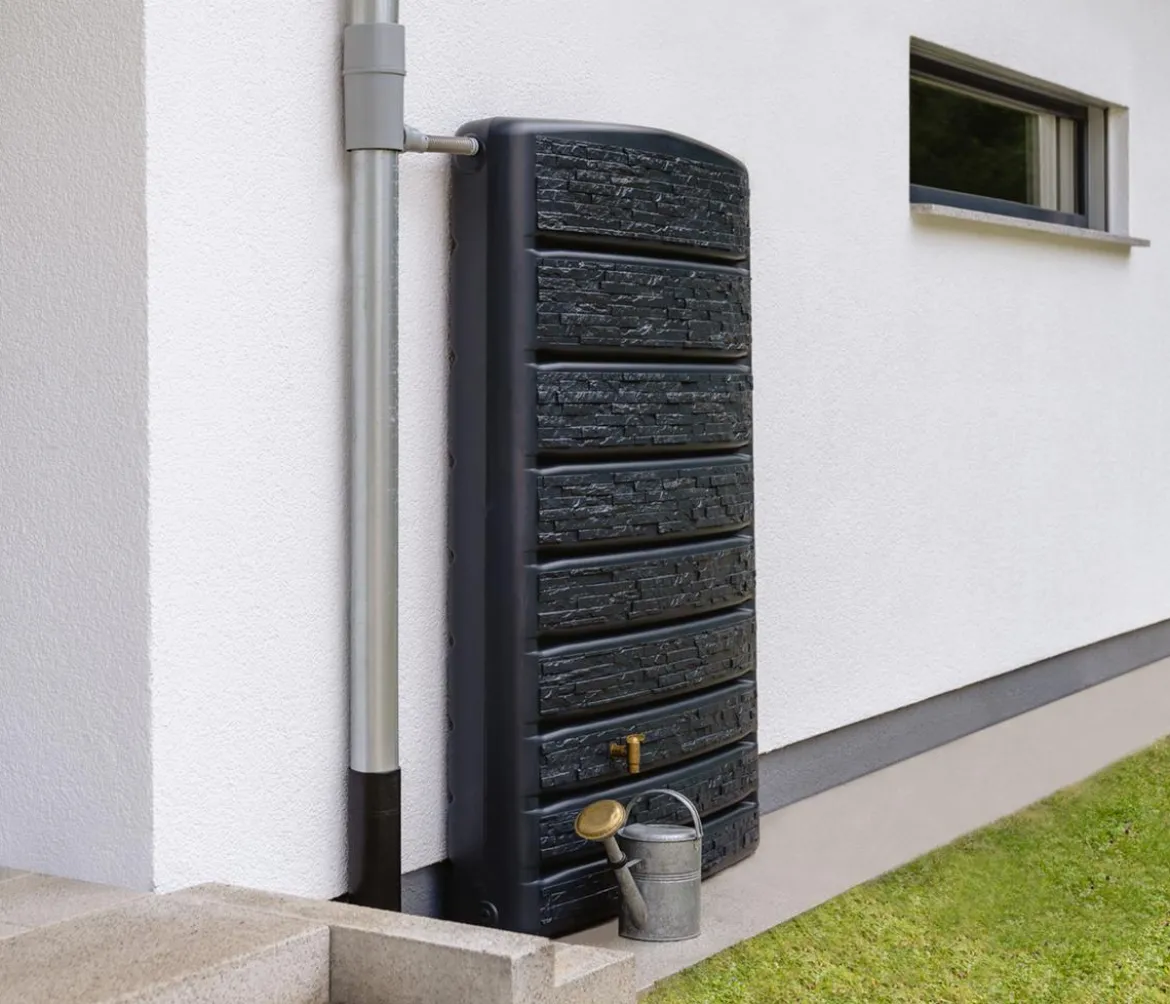 4Rain Wandtank ExtraSLIM Stone Decor, 400 l