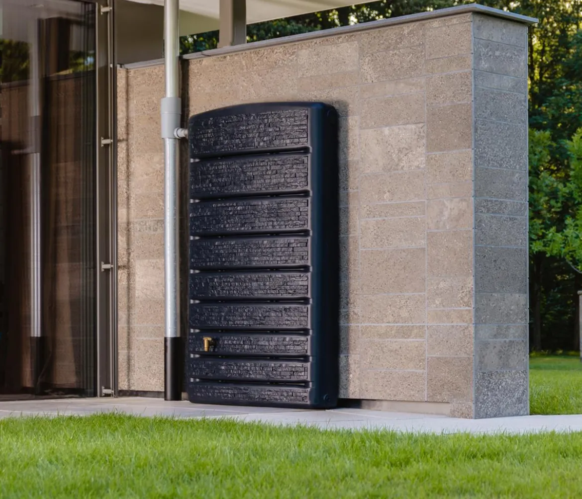 4Rain Wandtank ExtraSLIM Stone Decor, 400 l