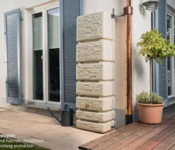 4rain Wandtank Slim Stone Decor, 350 l, ca. B60/H184/T39 cm