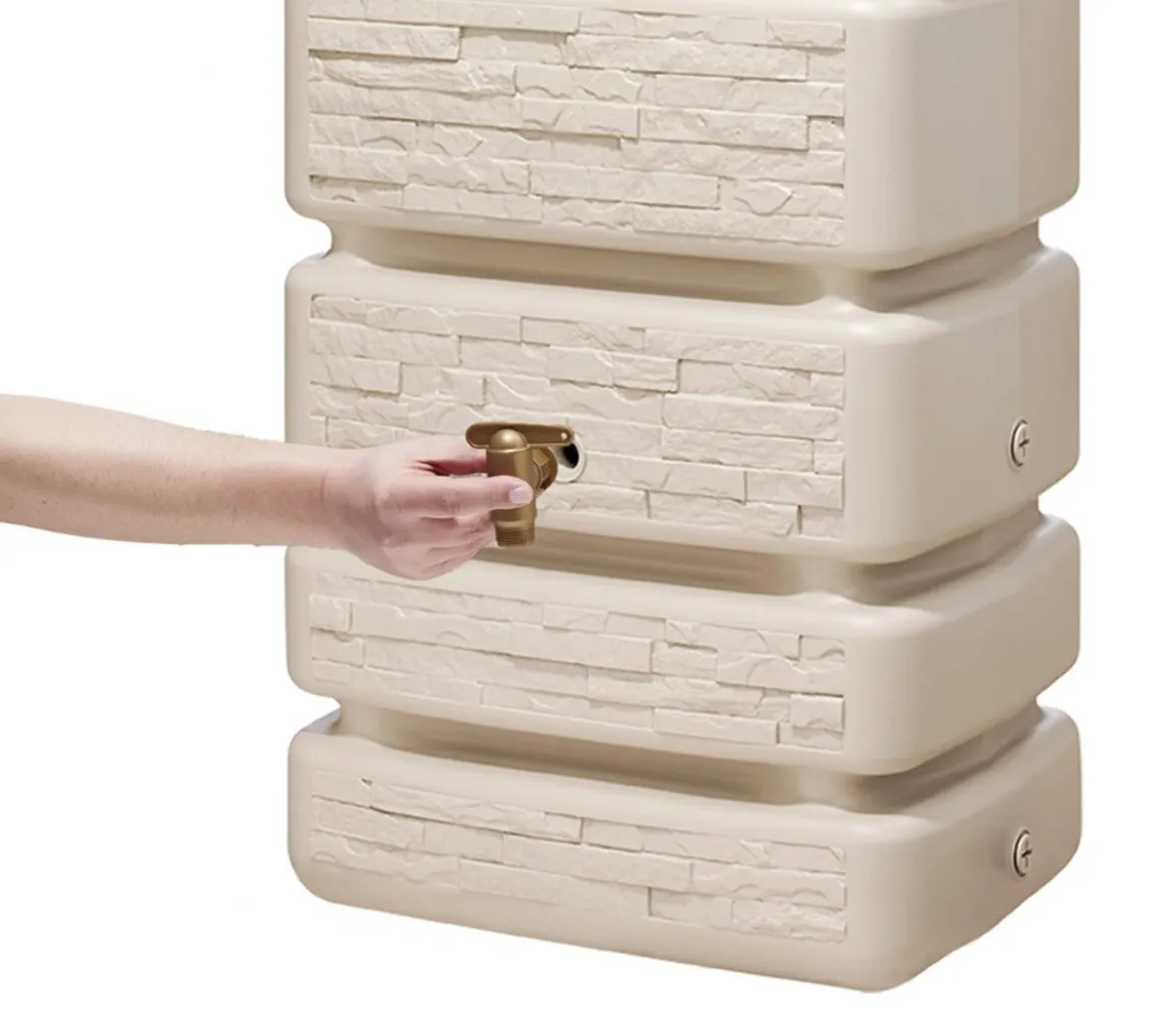 4rain Wandtank Slim Stone Decor, 350 l, ca. B60/H184/T39 cm