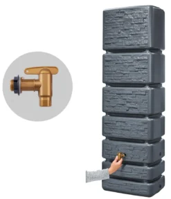 4rain Wandtank Slim Stone Decor, 350 l, ca. B60/H184/T39 cm