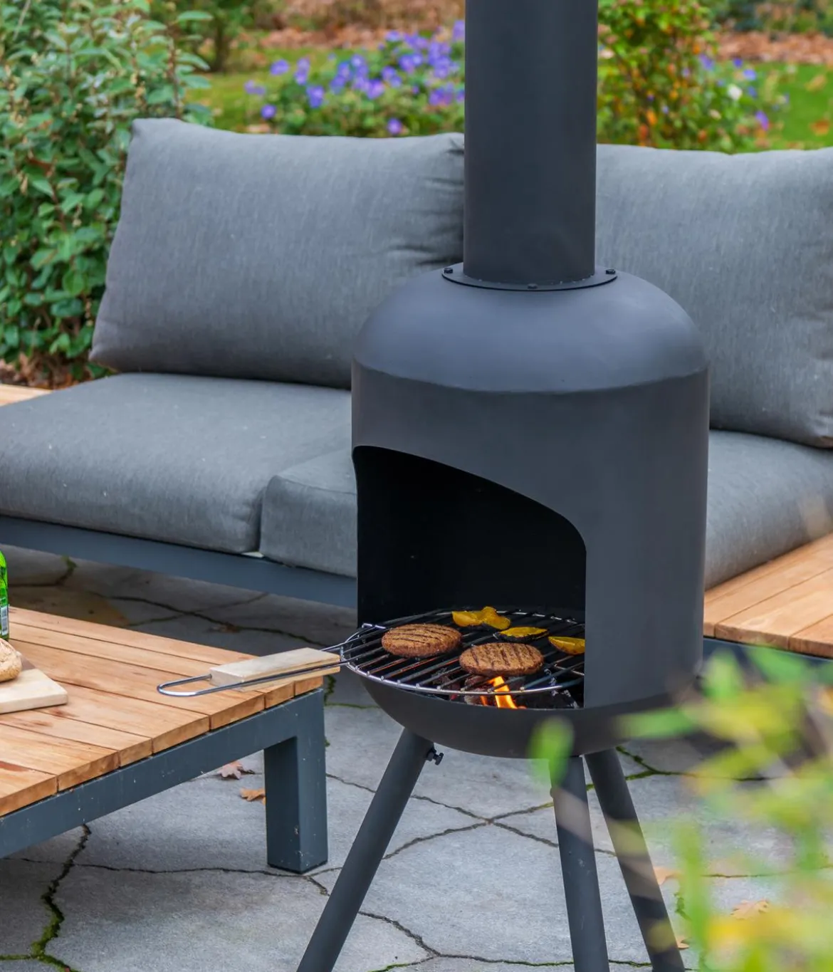 RedFire Feuerstelle Fuego Large inkl. Grillrost, ca. Ø40/H149 cm