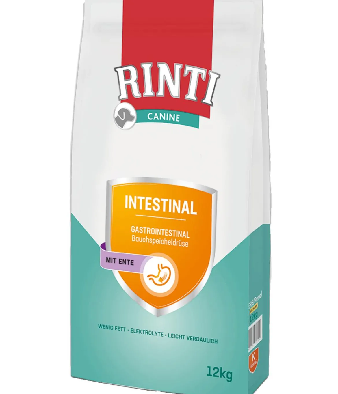 RINTI Canine Trockenfutter für Hunde Intestinal Bauchspeicheldrüse, Ente