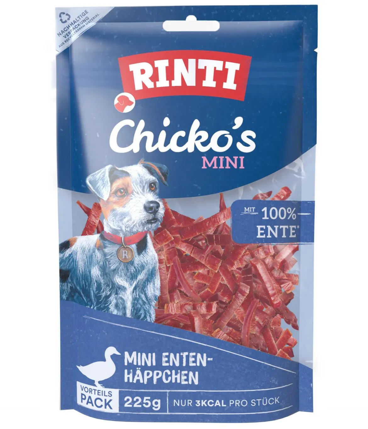 RINTI Hundesnack Chicko's Enten-Häppchen, Mini, 225 g