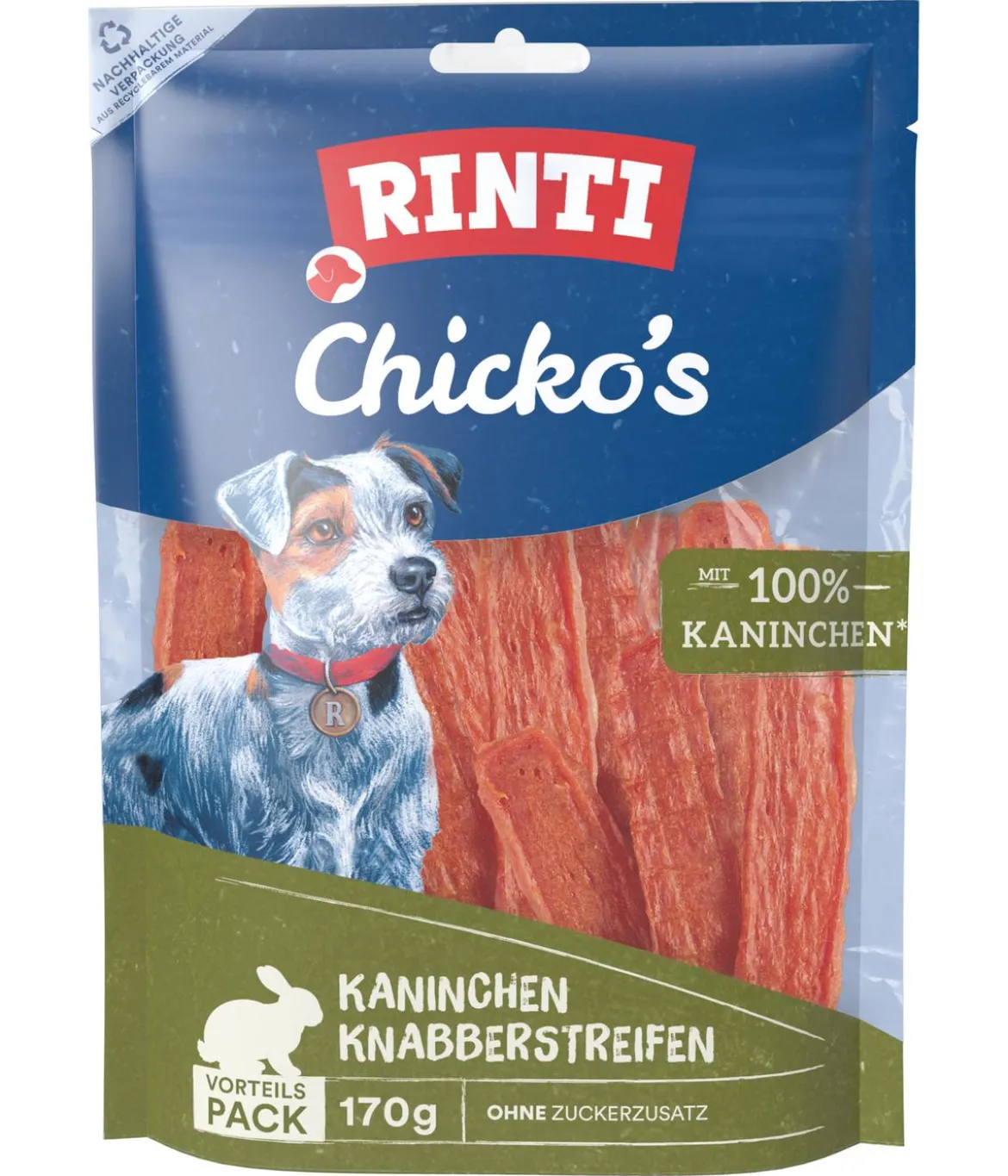 RINTI Hundesnack Chicko's Knabberstreifen, Kaninchen, 170 g