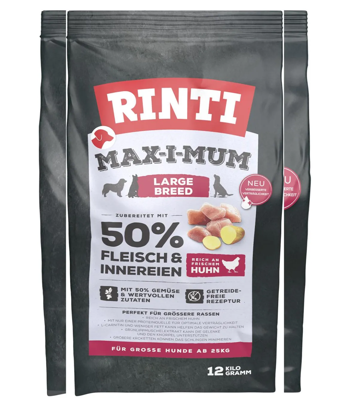 Rinti Trockenfutter für Hunde MAX-I-MUM Large Breed, Adult, Huhn