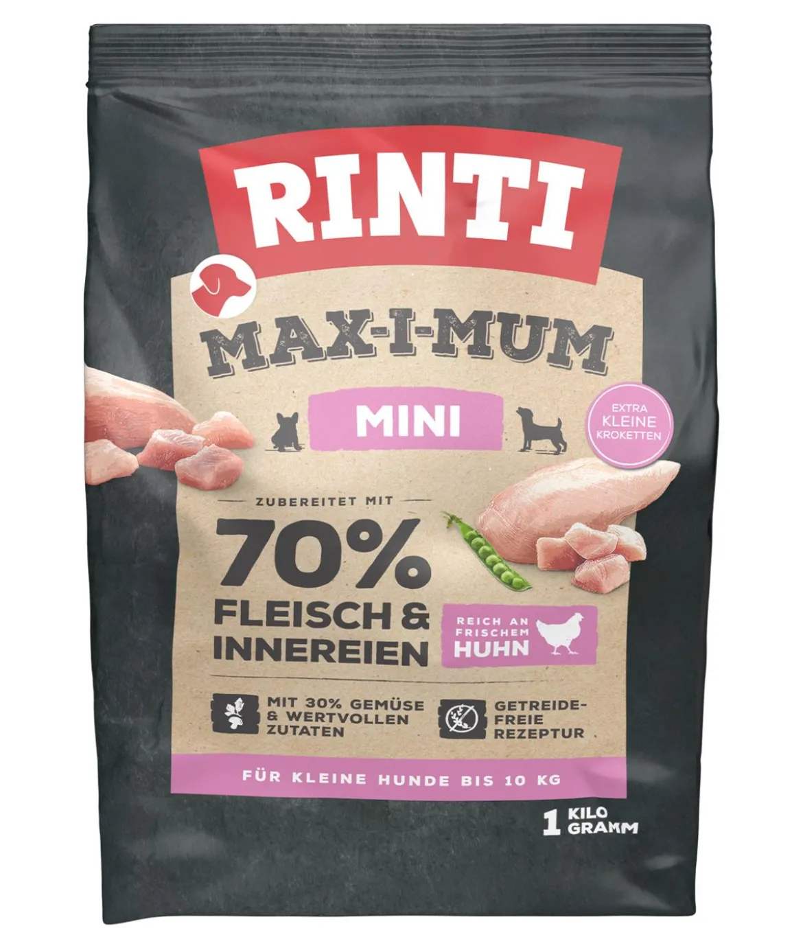 Rinti Trockenfutter für Hunde MAX-I-MUM Mini, Adult, Huhn