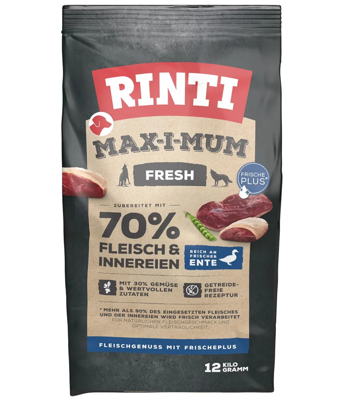 Rinti Trockenfutter für Hunde MAX-I-MUM Fresh Adult, Ente