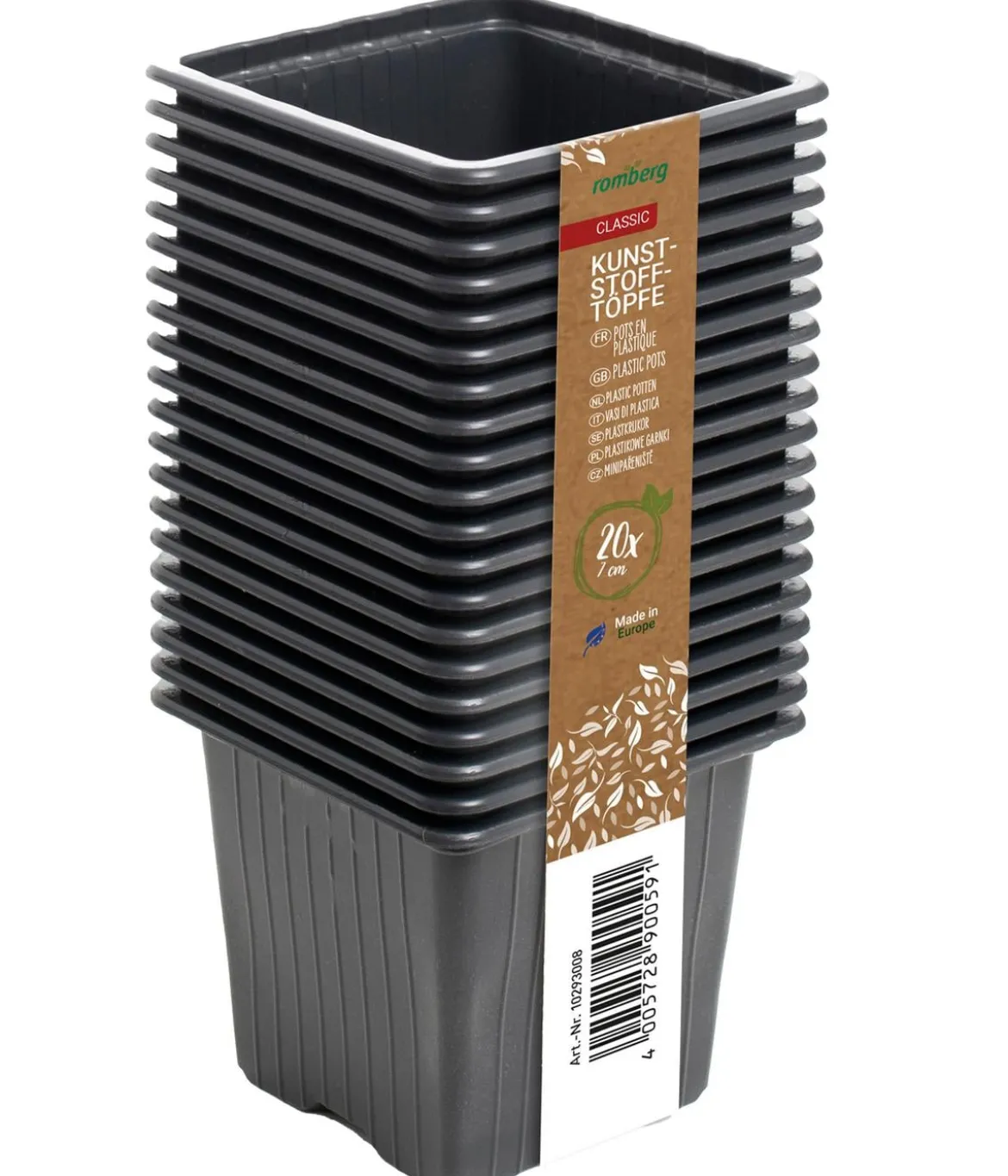 Romberg Anzucht-Plastiktöpfe, 7 cm, 20 Stk.
