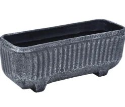 Roto Kunststoff-Pflanzkasten Twist, rechteckig, dunkelgrau, ca. B55/H21,5/T20 cm
