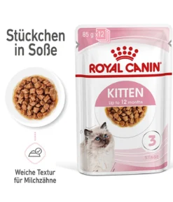 ROYAL CANIN® Nassfutter für Katzen Kitten in Soße, 12 x 85 g