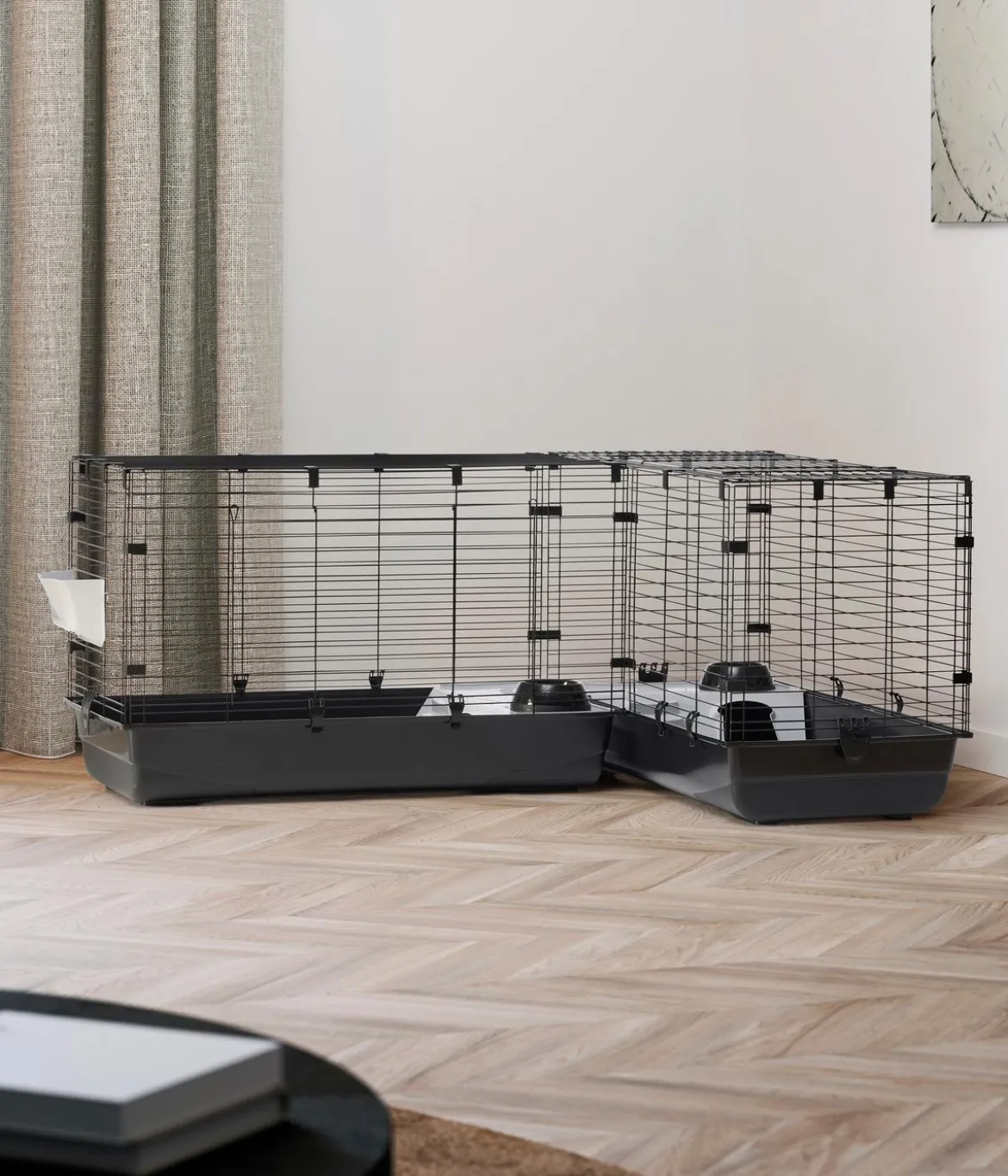 SAVIC Eck-Nagerheim Cubix Corner, schwarz, ca. B198/H63,5/T50 cm