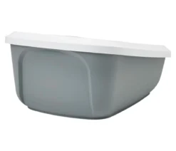 SAVIC Katzentoilette Aseo Jumbo, weiß/grau, ca. B48,5/H28/T67,5 cm