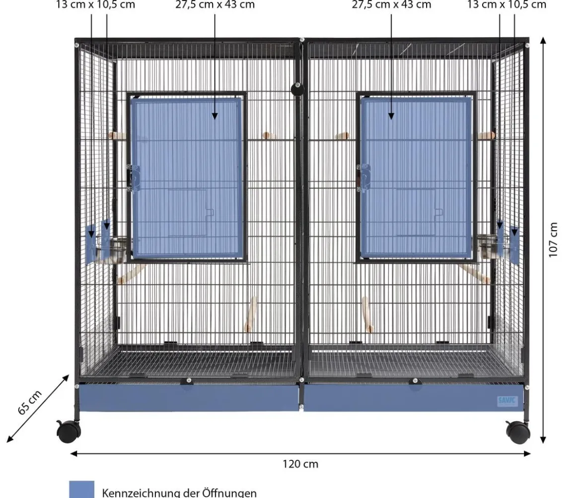 SAVIC Nager- und Vogelheim Tasmania 120, ca. B120/H107/T65 cm