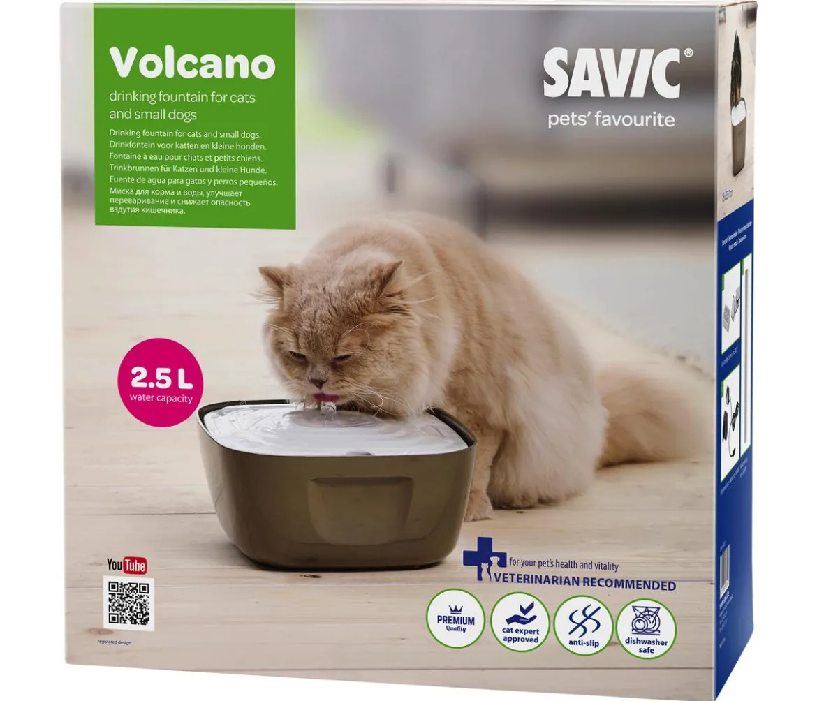 SAVIC Trinkbrunnen Volcano, weiß/grau, ca. B25/H11/T25 cm