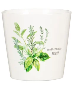 Scheurich Keramik-Übertopf Herba, konisch, weiß/grün