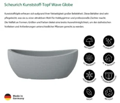 Scheurich Kunststoff-Jardiniere Wave Globe, oval, ca. B58/H23/T24 cm