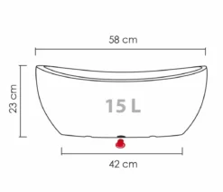 Scheurich Kunststoff-Jardiniere Wave Globe, oval, ca. B58/H23/T24 cm