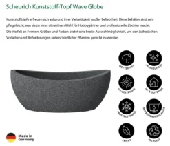 Scheurich Kunststoff-Jardiniere Wave Globe, oval, ca. B58/H23/T24 cm