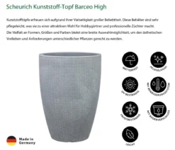 Scheurich Kunststoff-Topf Barceo High, rund