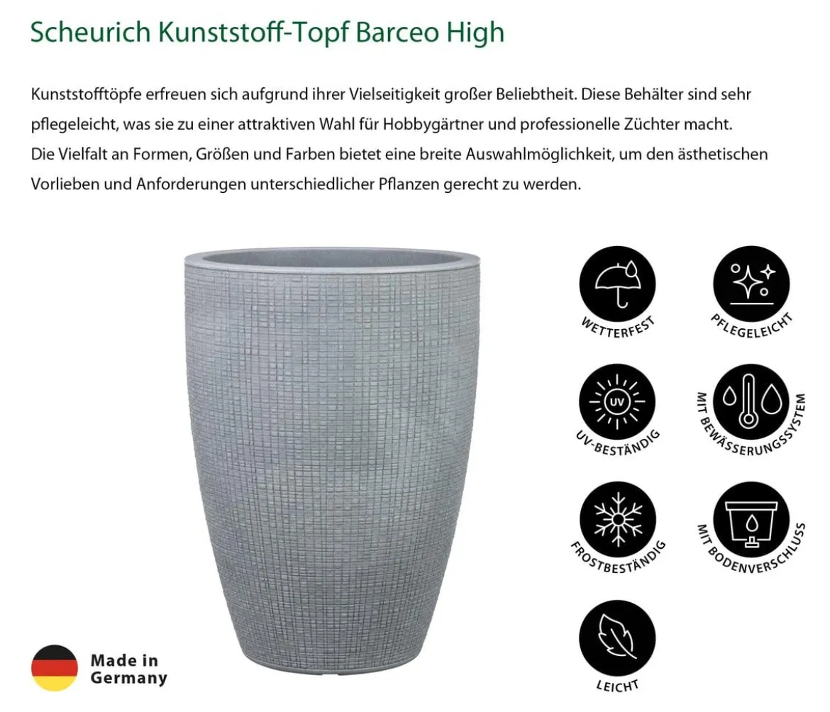 Scheurich Kunststoff-Topf Barceo High, rund