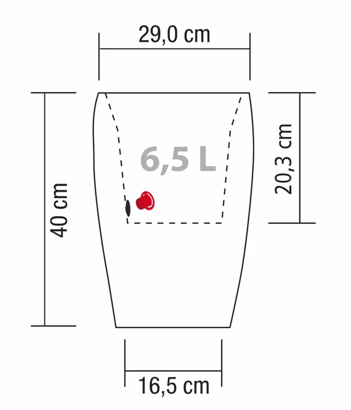 Scheurich Kunststoff-Topf Barceo High, rund