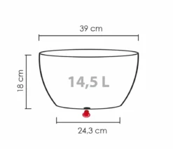 Scheurich Kunststoff-Topf Barceo Bowl, rund, ca. Ø39/H18 cm