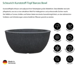 Scheurich Kunststoff-Topf Barceo Bowl, rund, ca. Ø39/H18 cm