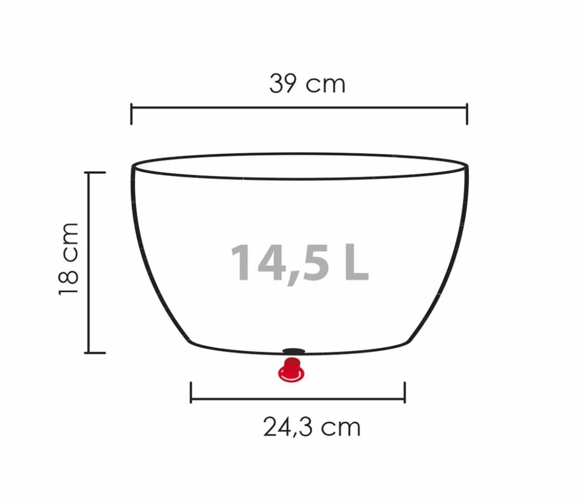 Scheurich Kunststoff-Topf Barceo Bowl, rund, ca. Ø39/H18 cm