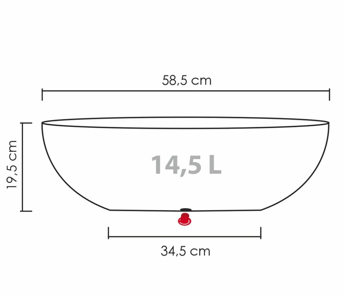 Scheurich Kunststoff-Topf Barceo Jard, oval, ca. Ø58,6/H19,5 cm