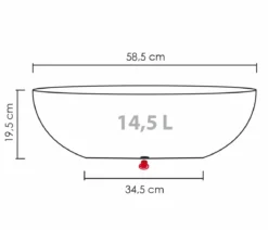 Scheurich Kunststoff-Topf Barceo Jard, oval, ca. Ø58,6/H19,5 cm