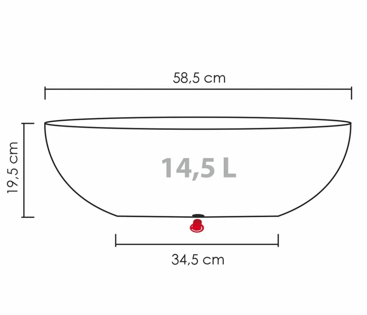 Scheurich Kunststoff-Topf Barceo Jard, oval, ca. Ø58,6/H19,5 cm