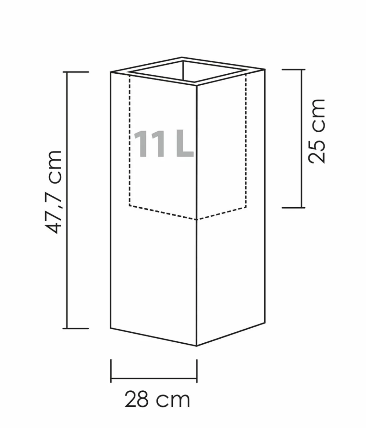 Scheurich Kunststoff-Topf C-Cube, quadratisch