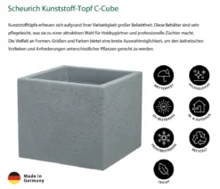 Scheurich Kunststoff-Topf C-Cube, quadratisch
