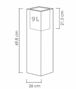 Scheurich Kunststoff-Topf C-Cube High, quadratisch, ca. B26/H70/T26 cm