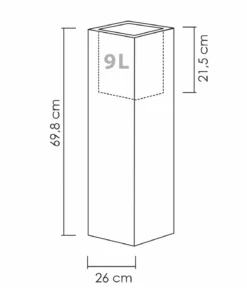 Scheurich Kunststoff-Topf C-Cube High, quadratisch, ca. B26/H70/T26 cm