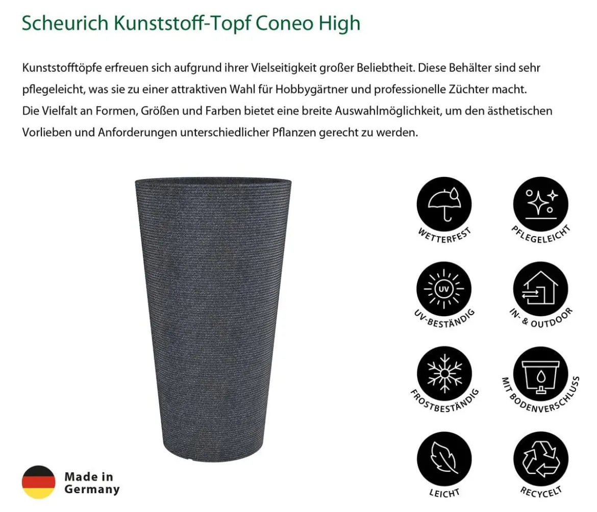 Scheurich Kunststoff-Topf Coneo High, rund