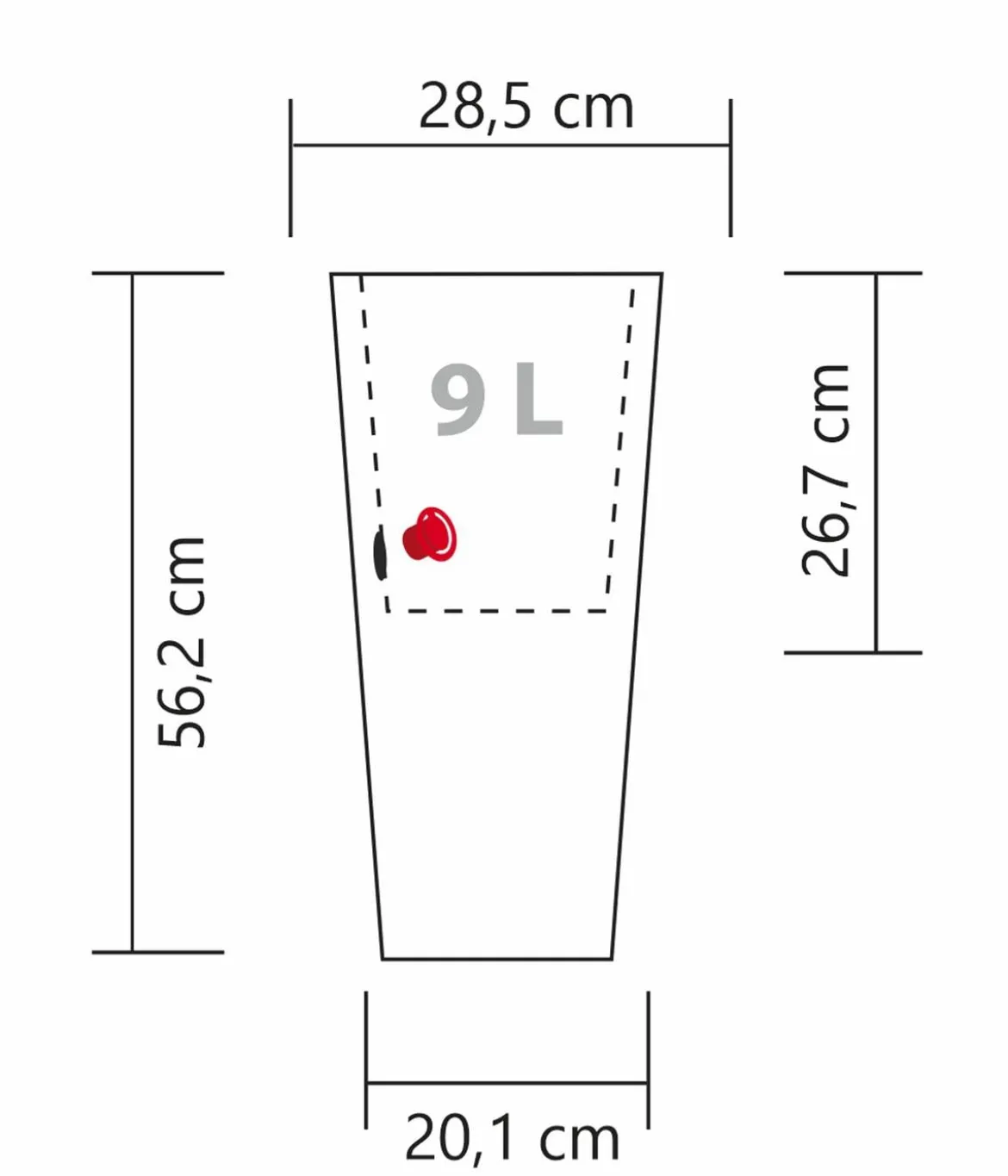 Scheurich Kunststoff-Topf Coneo High, rund