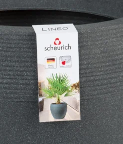 Scheurich Kunststoff-Topf Lineo, rund, schwarz-granit